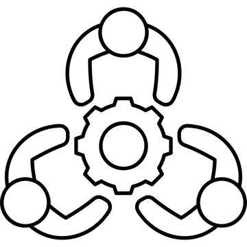 Line Art Collaborative Effort Icon