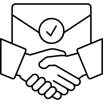 Line Art Business Pact Icon