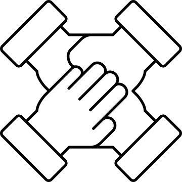 Line Art Team Collaboration Icon