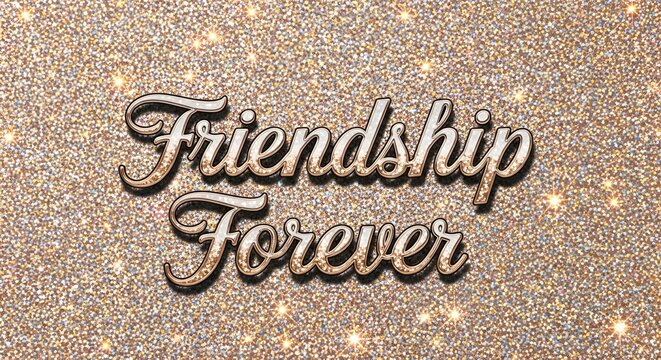 Friendship forever stylish text design Vector