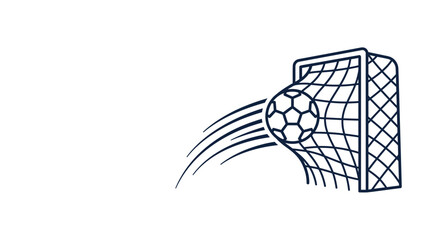 Soccer ball hitting the goal net during a match © Pira