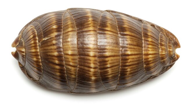 Chiton Marine Mollusk Isolated on Clean White Background