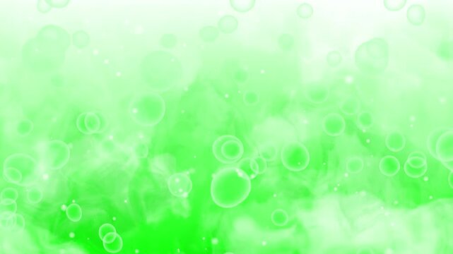 メロンソーダのような黄緑の炭酸に気泡が上るアニメーション動画