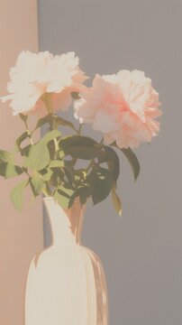 Flower in the vase plant rose wall.