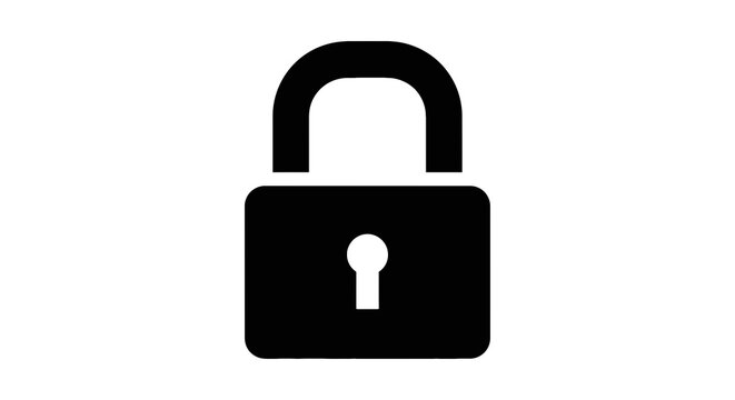 Black Padlock with Keyhole Closeup.