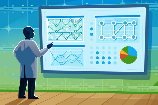 Quantum Error Correction Scene With A Researcher