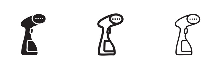 Garment steamer icons set, handheld clothes steamer symbols for laundry and ironing © liubomir118809