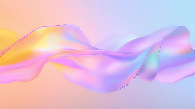 Vibrant iridescent fabric wave gradient background.