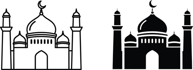 Islamic mosque architecture illustration Vector © MD Din Islam