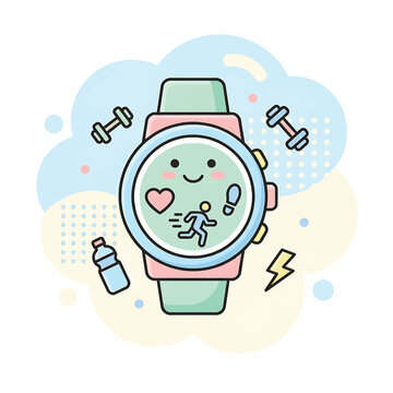 Smartwatch with fitness tracker display.
