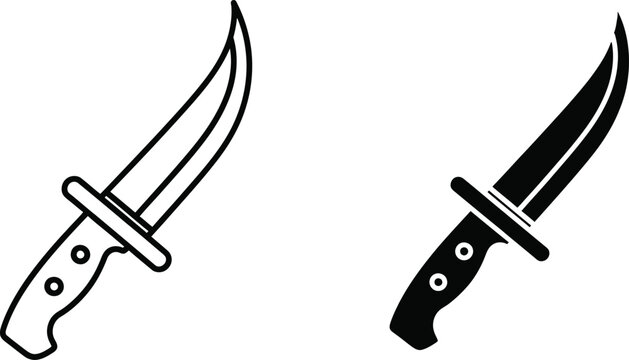 Two crossed scimitar daggers illustration Vector