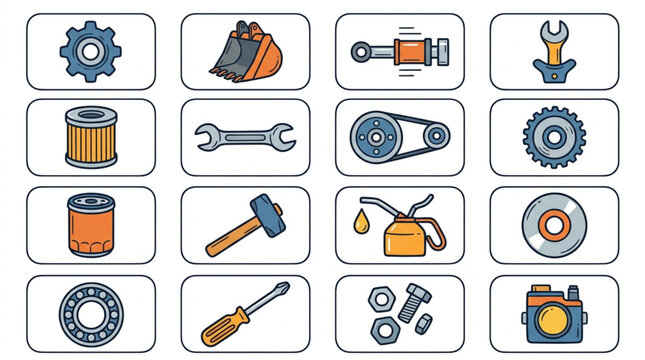 Collection of industrial mechanical parts and tools.