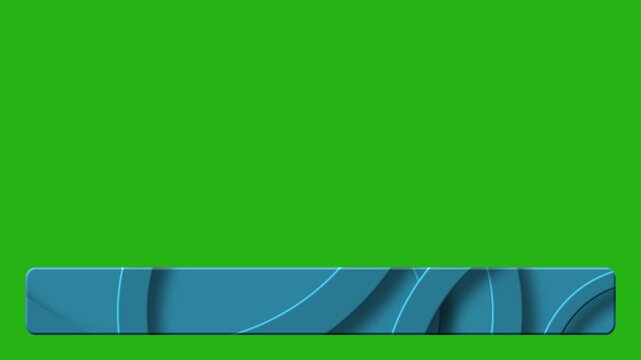 Stylish abstract lower third video template with moving lines on a blue background. Chromakey background. 4K