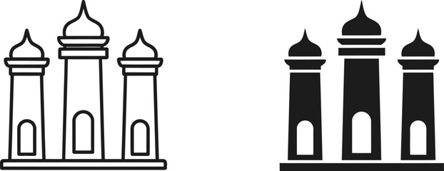Islamic architecture gate towers vector illustration Vector © MD Hasan