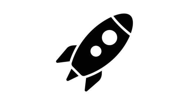 Rocket ship silhouette icon