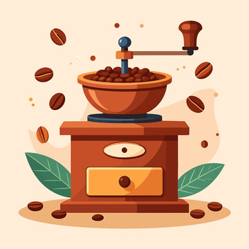 Vintage manual coffee bean grinder machine 1.
