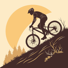 Fototapeta premium silhouette of a cyclist
