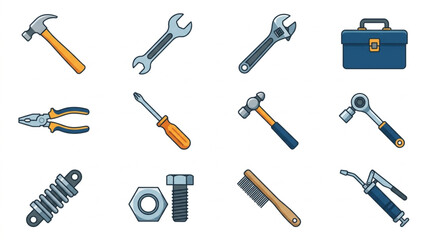 Obraz premium Collection of various hand tools and hardware items.