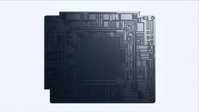 暗黒のシルエットから鏡面チタンと純金の金融取引プロセッサへ瞬間変化する静止背景素材
