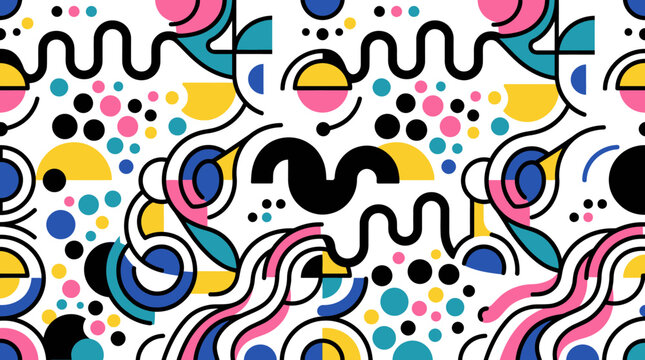 Colorful abstract shapes and patterns.