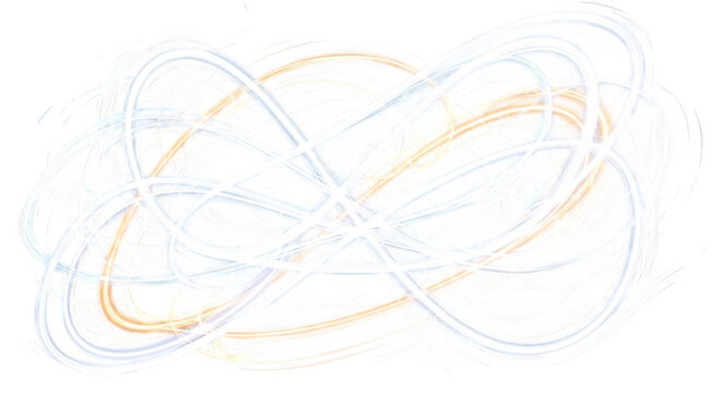 Abstract infinity symbol composed of layered white and light beige hand-drawn brush strokes on a solid black background