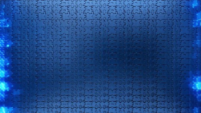 暗黒のシルエットから鏡面仕上げのジグソーパズルへ瞬間変化する静止背景素材