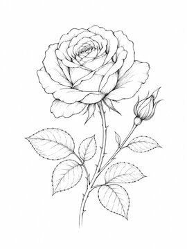 hand drawn rose