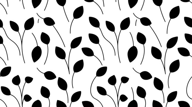 Black leaf shapes on white background.