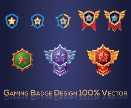Gaming badge, Madel, Winner badge, Sports badge, vector Print file