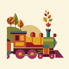 Vintage Locomotive Train Engine Machine. © Gam