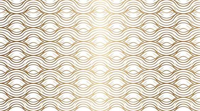 Golden art deco wave pattern seamless repeat background