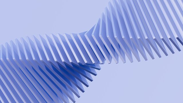 plastic rectangle dynamic shapes. 3d rendering.