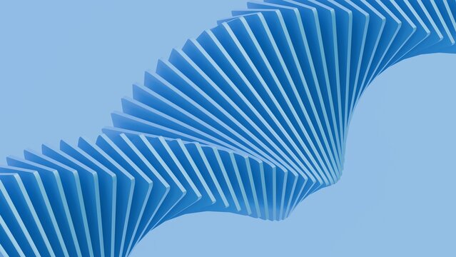 plastic rectangle dynamic shapes. 3d rendering.