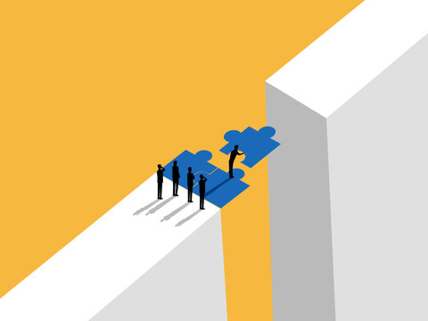 leader built a jigsaw puzzle bridge to bridge the gaps