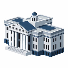Classical Architecture Building with Columns and Dome. © Agus