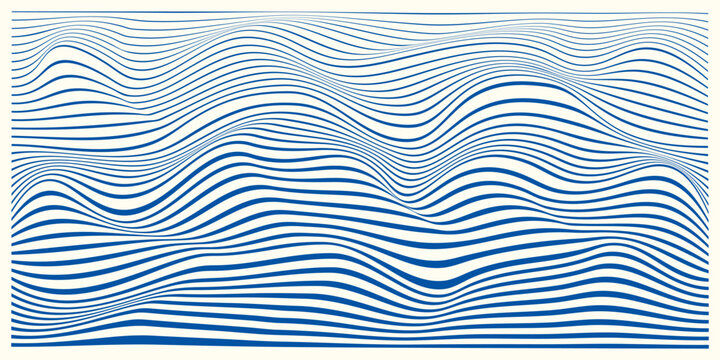 Lines wave style abstract background. Wavy line pattern for creative graphic design. Vector illustration.
