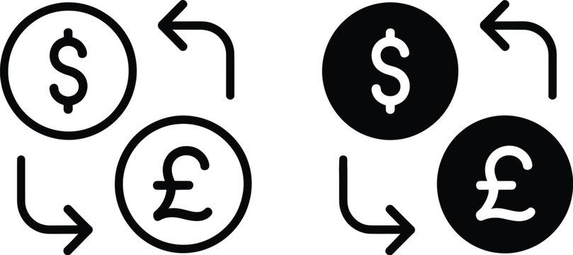 Money exchange icon money exchange sign vector illustration for banking services, currency transfer, and financial applications.