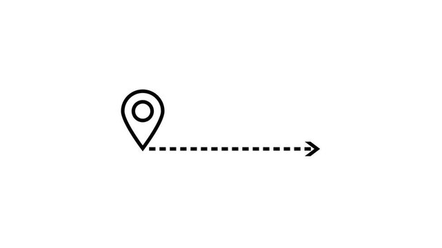 Simple location pin icon with right pointing arrow design