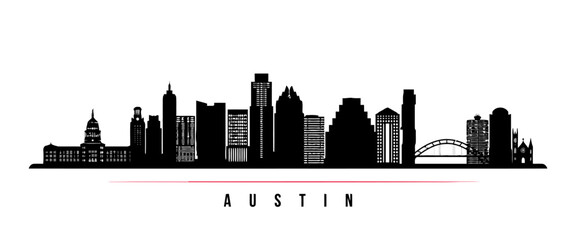Naklejka premium Austin Texas City Skyline Silhouette Vector Illustration