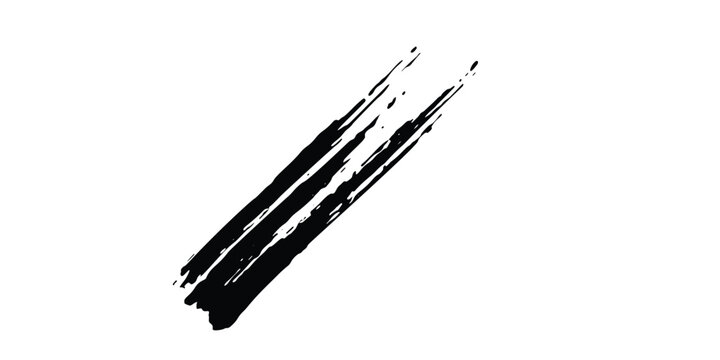 Vector black line, grunge brush strokes ink paint isolated on white background, ilustration eps10