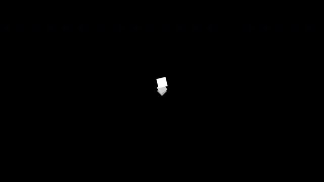 Simple UI Loading Animation Cube Shape Up Down and Rotate Clean White Loop Transparent Background