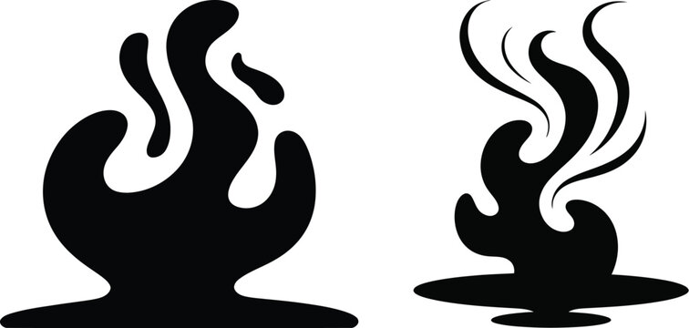 Abstract black flame and fire shapes vector illustration for energy and heat concepts with abstract creative illustration decorative artistic silhouette