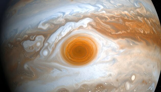 Jupiters Great Red Spot - A Detailed View of the Giant Storm.