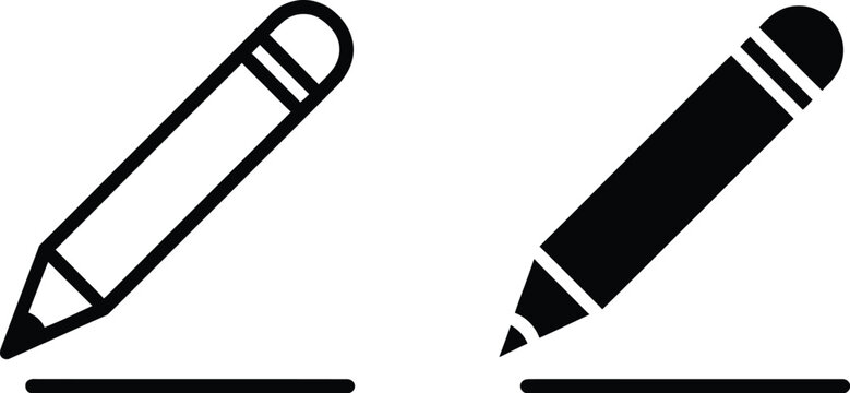 Pencil icon edit symbol vector illustration for writing applications, document editing, and creative design interfaces.
