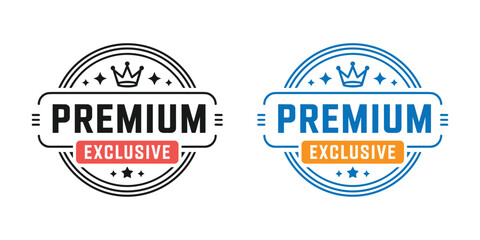 Obraz premium Premium Exclusive Badge Label Vector Illustration with Modern Seal and Stamp Design