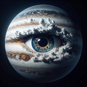 Jupiters Eye - A Cosmic Gaze into the Universes Depths.