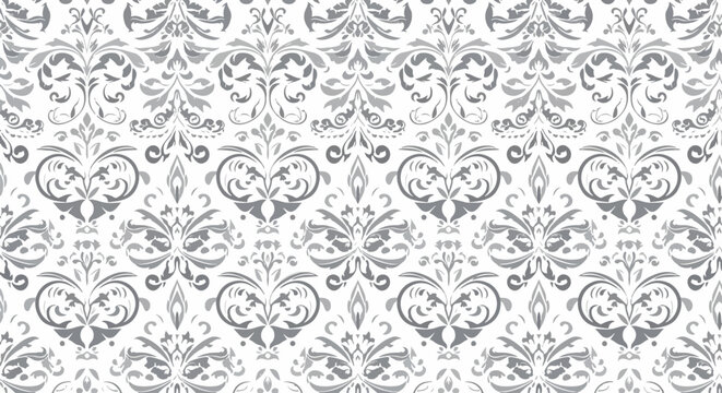 Elegant baroque damask pattern with refined floral and ornamental accents