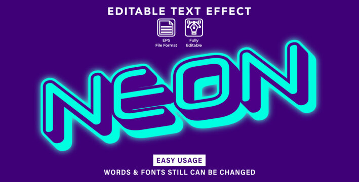 Neon style Editable graphic text effect