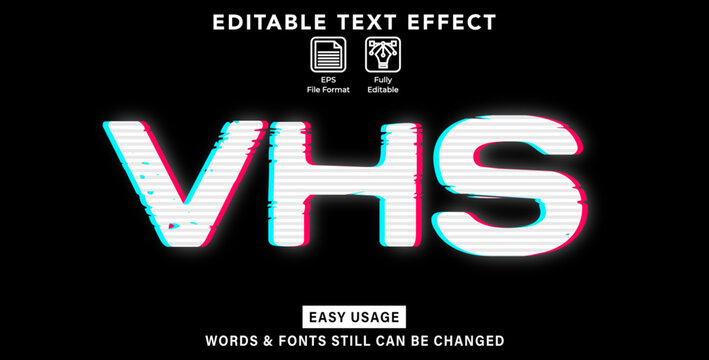VHS style Editable graphic text effect