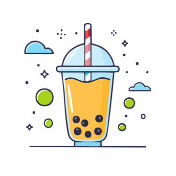 Bubble Tea Drink Illustration